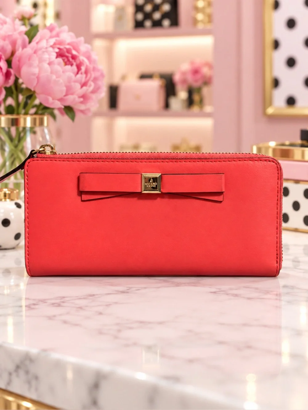 kate Spade Montford Park Smooth Nisha zip-around wallet